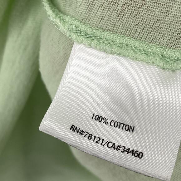 EILEEN FISHER Top M Fine Cotton Jersey Short Sleeve Rolled Hem Scoop Neck Green - Picture 7 of 10